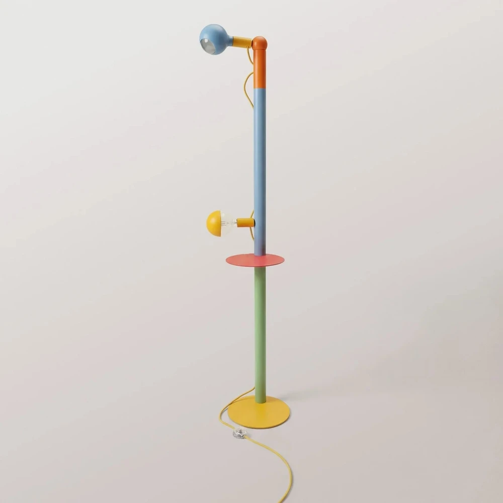 Επιδαπέδια Λάμπα Rocco XXL Πολύχρωμη Με Λαμπτήρα Maria και Camo - Creative Cables