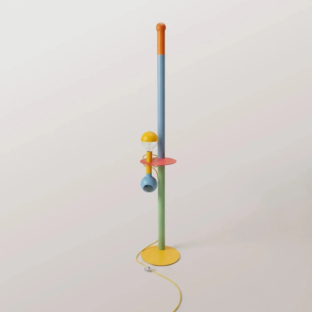 Επιδαπέδια Λάμπα Rocco XXL Πολύχρωμη Με Λαμπτήρα Maria και Camo - Creative Cables