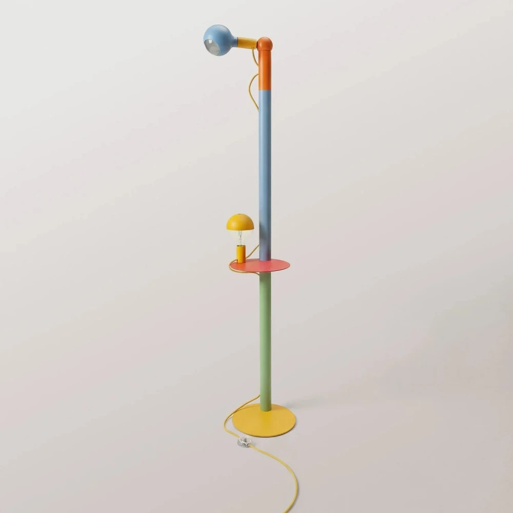 Επιδαπέδια Λάμπα Rocco XXL Πολύχρωμη Με Λαμπτήρα Maria και Camo - Creative Cables