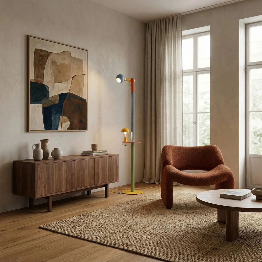 Επιδαπέδια Λάμπα Rocco XXL Πολύχρωμη Με Λαμπτήρα Maria και Camo - Creative Cables