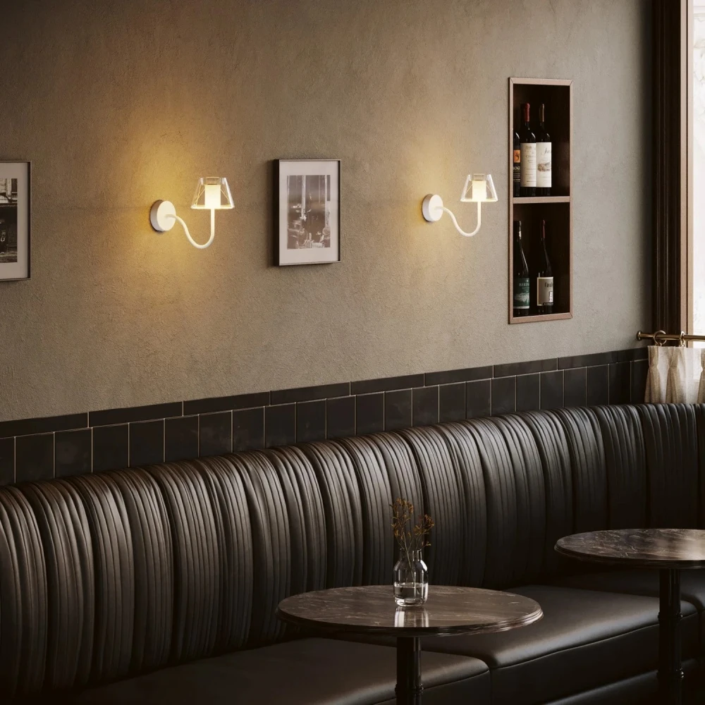 Φωτιστικό τοίχου Fermaluce G07 με επέκταση σε S - E27 max 42W - Λευκό Ματ - Creative Cables