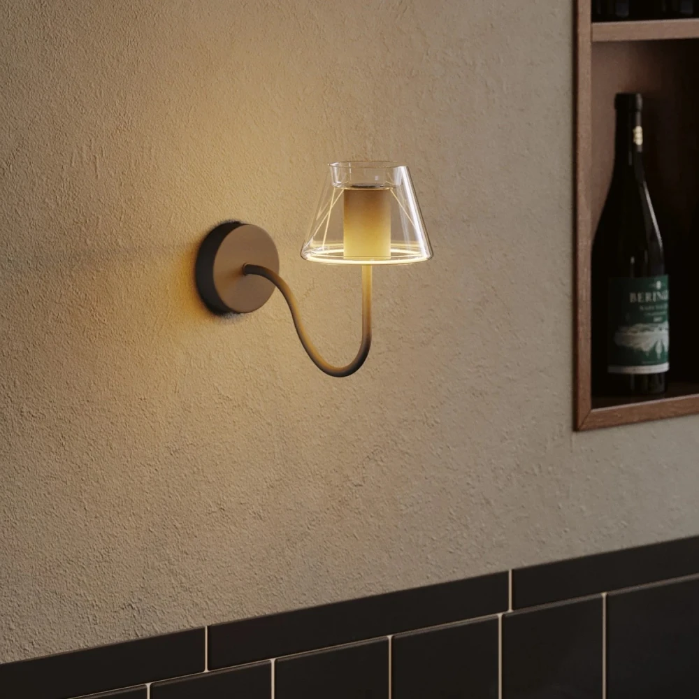 Φωτιστικό τοίχου Fermaluce G07 με επέκταση σε S - E27 max 42W - Μαύρο - Creative Cables