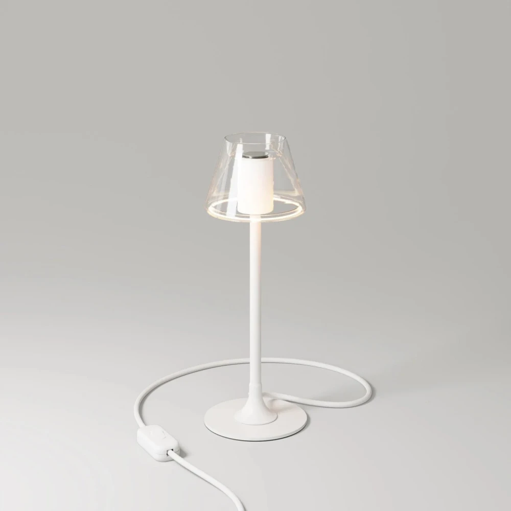 Επιτραπέζιο Φωτιστικό Μεταλλικό MAG-Y G07, με Υφασμάτινο Καλώδιο  Λευκό Ματ - Creative Cables