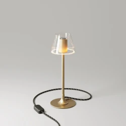 Επιτραπέζιο Φωτιστικό Μεταλλικό MAG-Y G07, με Υφασμάτινο Καλώδιο Μπρονζέ Σατινέ - Creative Cables