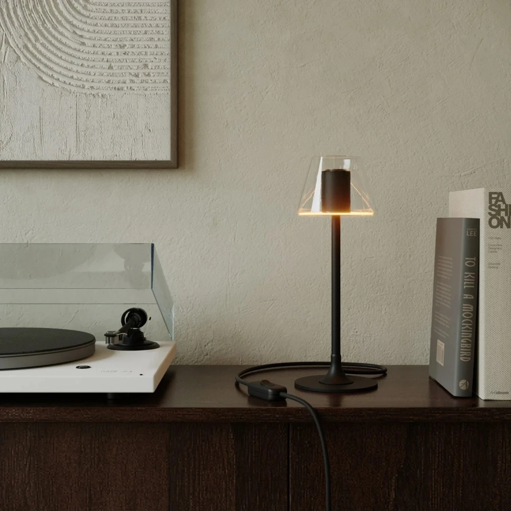 Επιτραπέζιο Φωτιστικό Μεταλλικό MAG-Y G07, με Υφασμάτινο Καλώδιο Μαύρο - Creative Cables