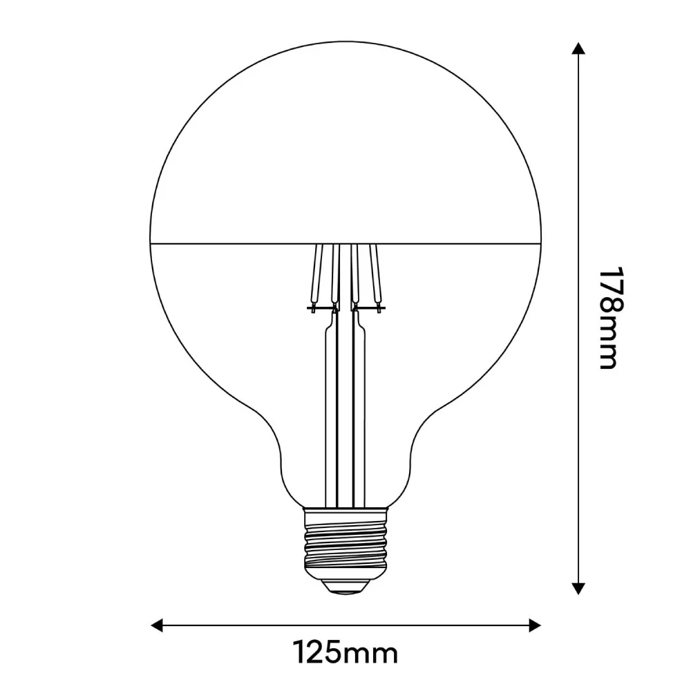 Λαμπτήρας LED Maria G125 4,8W 806Lm Filament E27 2700K Ρυθμιζόμενης έντασης - Λευκό - Creative Cables