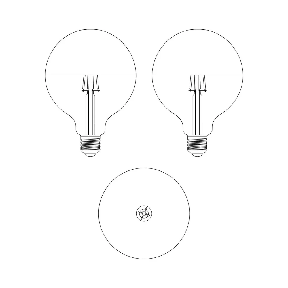 Λαμπτήρας LED Maria G125 4,8W 806Lm Filament E27 2700K Ρυθμιζόμενης έντασης - Λευκό - Creative Cables