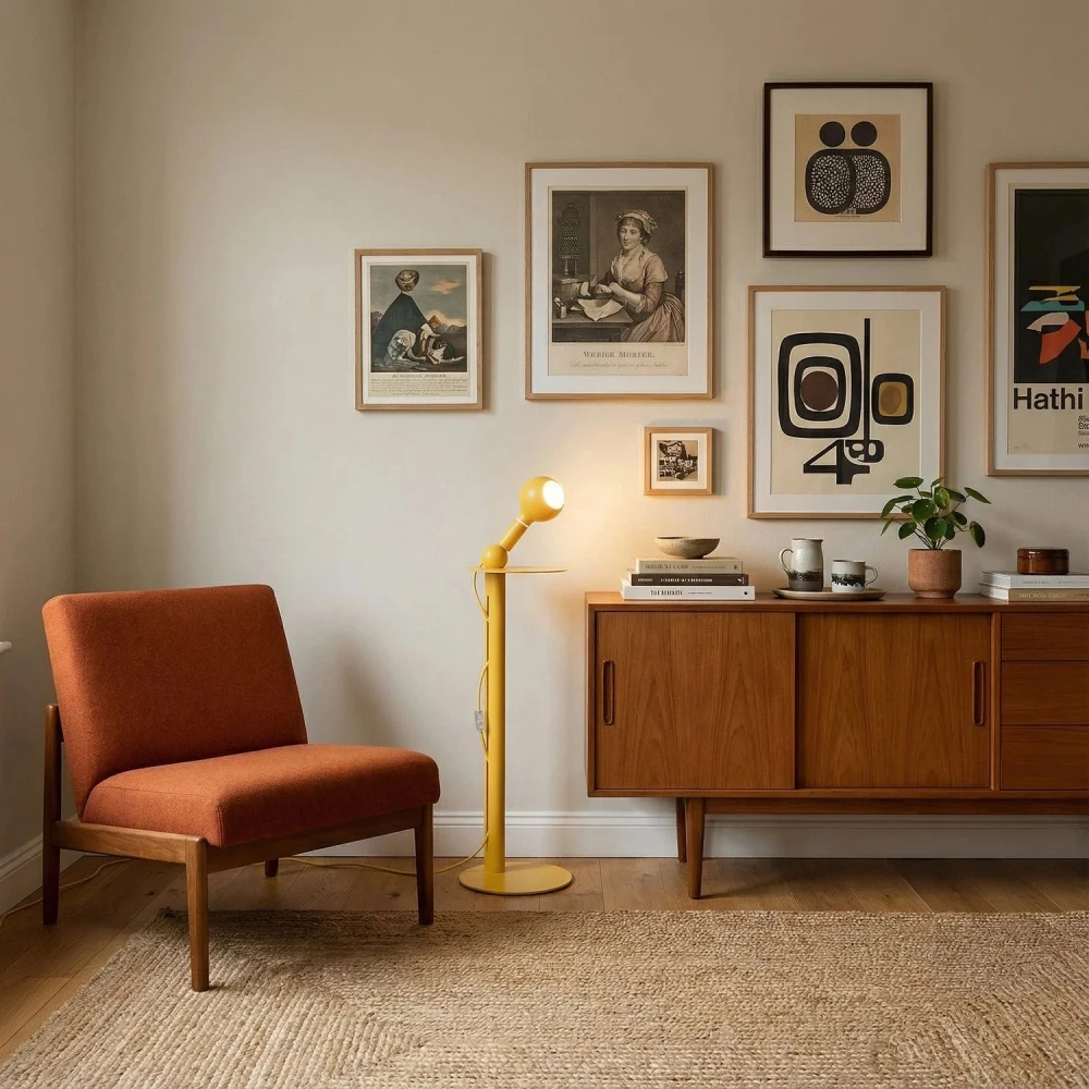 Φωτιστικό Δαπέδου Rocco Με Λαμπτήρα Camo E27 max 7W - Κίτρινο - Creative Cables