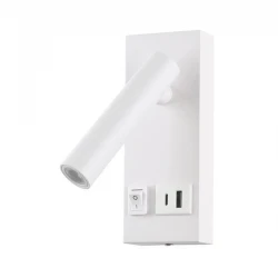 ΑΠΛΙΚΑ ΚΡΕΒΑΤΙΟΥ ΑΝΑΓΝΩΣΗΣ ΜΑΥΡΗ ΜΕ USB -TYPE C 2W 3000K 150X60X145mm EUROLAMP