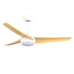ΑΝΕΜΙΣΤΗΡΑΣ ΟΡΟΦΗΣ ΛΕΥΚΟΣ ΜΕ 3 ΞΥΛΙΝΕΣ ΦΤΕΡΩΤΕΣ Φ132 35W DC ΜΟΤΕΡ ΜΕ LED ΦΩΣ 24W ΚΑΙ ΚΟΝΤΡΟΛ EUROLAMP