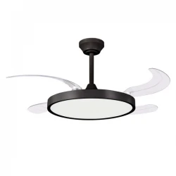 ΑΝΕΜΙΣΤΗΡΑΣ ΟΡΟΦΗΣ ΜΑΥΡΟΣ ΜΕ ΑΝΟΙΓΟΚΛΕΙΟΜΕΝΕΣ ΦΤΕΡΩΤΕΣ Φ107 30W DC MOTEΡ ΜΕ LED ΦΩΣ 36W ΚΑΙ ΚΟΝΤΡΟΛ EUROLAMP