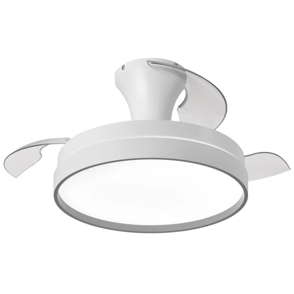 ΑΝΕΜΙΣΤΗΡΑΣ ΟΡΟΦΗΣ ΛΕΥΚΟΣ ΜΕ ΑΝΟΙΓΟΚΛΕΙΟΜΕΝΕΣ ΦΤΕΡΩΤΕΣ Φ71 28W DC MOTEΡ ΜΕ LED ΦΩΣ 43W ΚΑΙ ΚΟΝΤΡΟΛ EUROLAMP