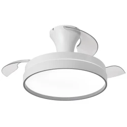 ΑΝΕΜΙΣΤΗΡΑΣ ΟΡΟΦΗΣ ΛΕΥΚΟΣ ΜΕ ΑΝΟΙΓΟΚΛΕΙΟΜΕΝΕΣ ΦΤΕΡΩΤΕΣ Φ71 28W DC MOTEΡ ΜΕ LED ΦΩΣ 43W ΚΑΙ ΚΟΝΤΡΟΛ EUROLAMP