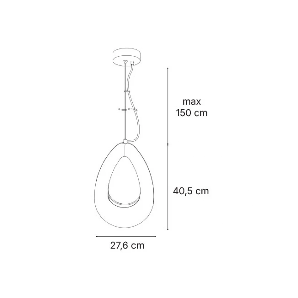 Inlight Κρεμαστό φωτιστικό από γύψο Terracotta 1XG9 D:27,6cm GAIA