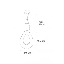 Inlight Κρεμαστό φωτιστικό από γύψο Terracotta 1XG9 D:27,6cm GAIA
