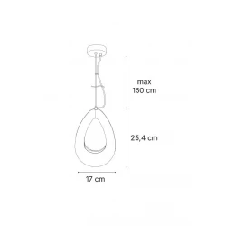 Inlight Κρεμαστό φωτιστικό από γύψο Terracotta 1XG9 D:17cm GAIA