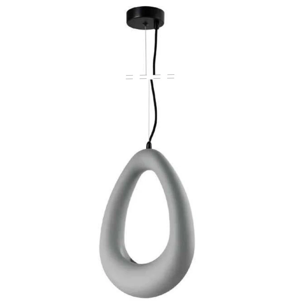 Inlight Κρεμαστό φωτιστικό από γύψο Γκρι 1XG9 D:27,6cm GAIA