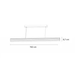 Inlight Κρεμαστό φωτιστικό από γύψο Γραμμικό Λευκό LED 36W 2700K-5400K 150CM - GAIA