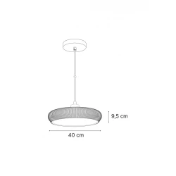 Inlight Κρεμαστό φωτιστικό από γύψο Γκρι 1XE27 D:40cm GAIA