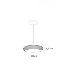 Inlight Κρεμαστό φωτιστικό από γύψο Γκρι 1XE27 D:30cm GAIA