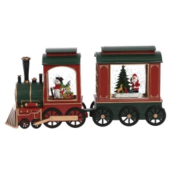 Χριστουγεννιάτικα Διακοσμητικά Βαγόνια Χιονόμπαλα Με Φώς Και Μουσική Μπαταρίας Και Καλώδιο Usb 24 x 9,5 x 15cm