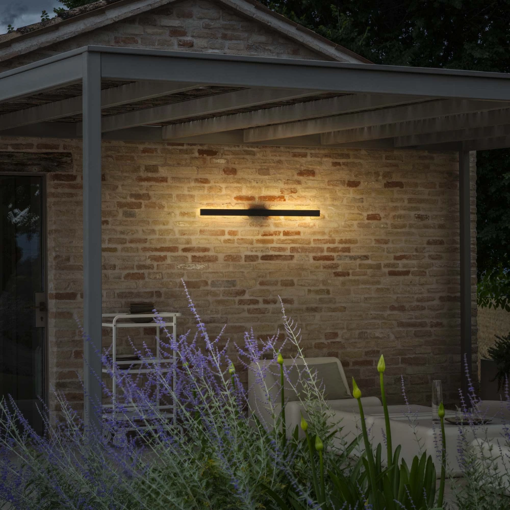 Γκρι Φωτιστικό Μπάνιου με Ενσωματωμένο LED και Θερμό Λευκό Φως 104x5x5εκ. Linea ap d104 Ideal Lux