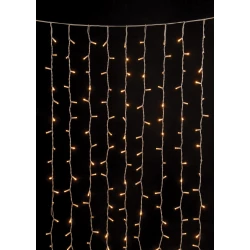 102 Led Βροχή Rubber Με Επέκταση Ip44 100 x 200(H)cm,Λευκό Καλώδιο/Θερμό Λαμπάκι (Kelvin: 2.500 - 3.000)