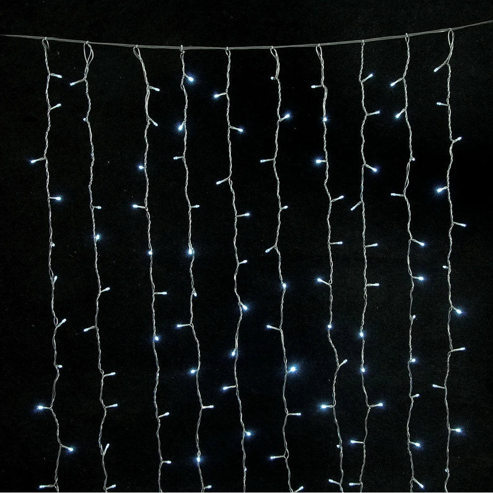 740Led Σταθερή Συμμετρική Κουρτίνα Ip44 Με Επέκταση 400 x 330(H)cm,Διάφανο Καλώδιο/Λευκό Λαμπάκι , (Kelvin: 6.000 - 10.000)