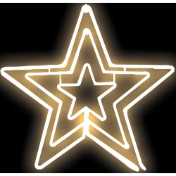 Τριπλό Σταθερό Αστέρι Με 600Led Θερμό Φωτισμό Πλακέ Φωτοσωλήνα,70cm,Ip44