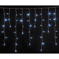 Λαμπάκια Βροχή Με 144Led Με Ηλιακό Πάνελ 8 Προγράμματα, 300 x 70(h)cm,Διάφανο Καλώδιο/ Λευκό Λαμπάκι (Kelvin: 6.000 - 10.000)