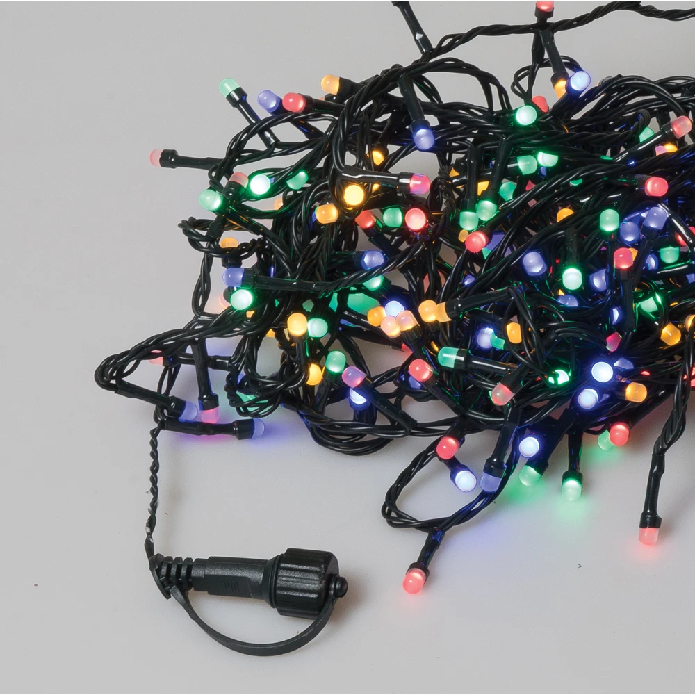 500 Led Λαμπάκια Milky Buld Με Πρόγραμμα Και Επέκταση, Πράσινο Καλώδιο/Πολύχρωμο Λαμπάκι 25 Μέτρα