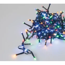 250 Led Λαμπάκια Cluster Σταθερά,Με Μάυρο Καλώδιο, Πολύχρωμο Και Ψυχρό Λαμπάκι Ροής New Drop 4 Ταχυτήτων 3 Μέτρα