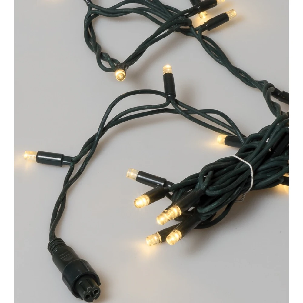 100Led Rubber Round Λαμπάκια Extra Bright Σταθερά Επεκτεινόμενα Με Πράσινο Καλώδιο/Θερμό Λαμπάκι ,Ip65 Στεγανό,(10cm Απόσταση) 10 Μέτρα (Kelvin: 2.500 - 3.000)