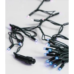 100Led Rubber Λαμπάκια Σταθερά Επεκτεινόμενα Με Πράσινο Καλώδιο/Μπλέ Λαμπάκι ,Ip65 Στεγανό,(10cm Απόσταση) 10 Μέτρα
