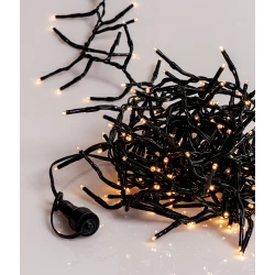 600 Led Λαμπάκια Cluster Επεκτεινόμενο Σταθερά,Πράσινο Καλώδιο/Θερμό Λαμπάκι 10 Μέτρα