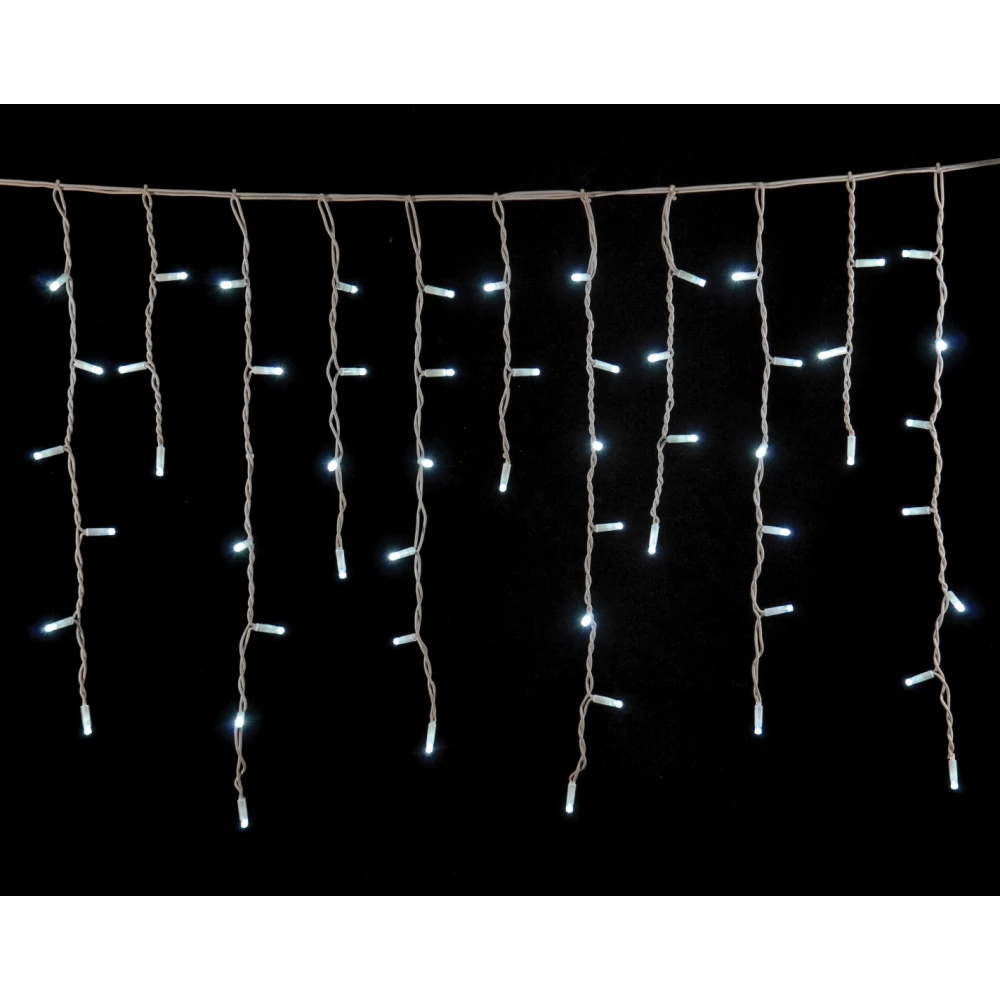 100Led Σταθερή Rubber Βροχή Με Επέκταση Ip65 Και Μπρίζα Σούκο 200 x 70(h)cm,Λευκό Καλώδιο/ Λευκό Λαμπάκι (Kelvin: 6.000 - 10.000)