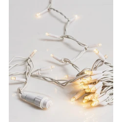 100Led Rubber Λαμπάκια Σταθερά Επεκτεινόμενα Με Λευκό Καλώδιο/Θερμό Λαμπάκι ,Ip65 ,(10cm Απόσταση) 10 Μέτρα (Kelvin: 2.500 - 3.000)