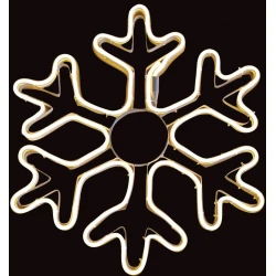 Σταθερή Χιονονιφάδα Με 480Led Θερμό Φωτισμό Πλακέ Φωτοσωλήνα,53cm,Ip44