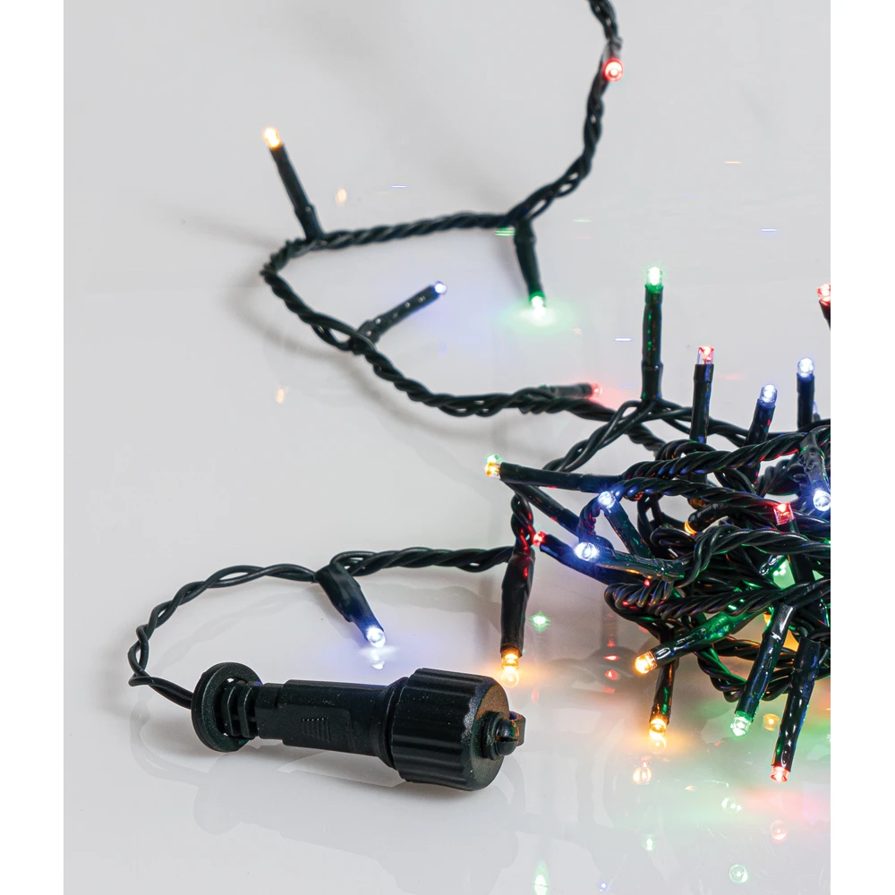 500 Led Λαμπάκια Με Πρόγραμμα,Επέκταση,Πράσινο Καλώδιο/Πολύχρωμο 25 Μέτρα 