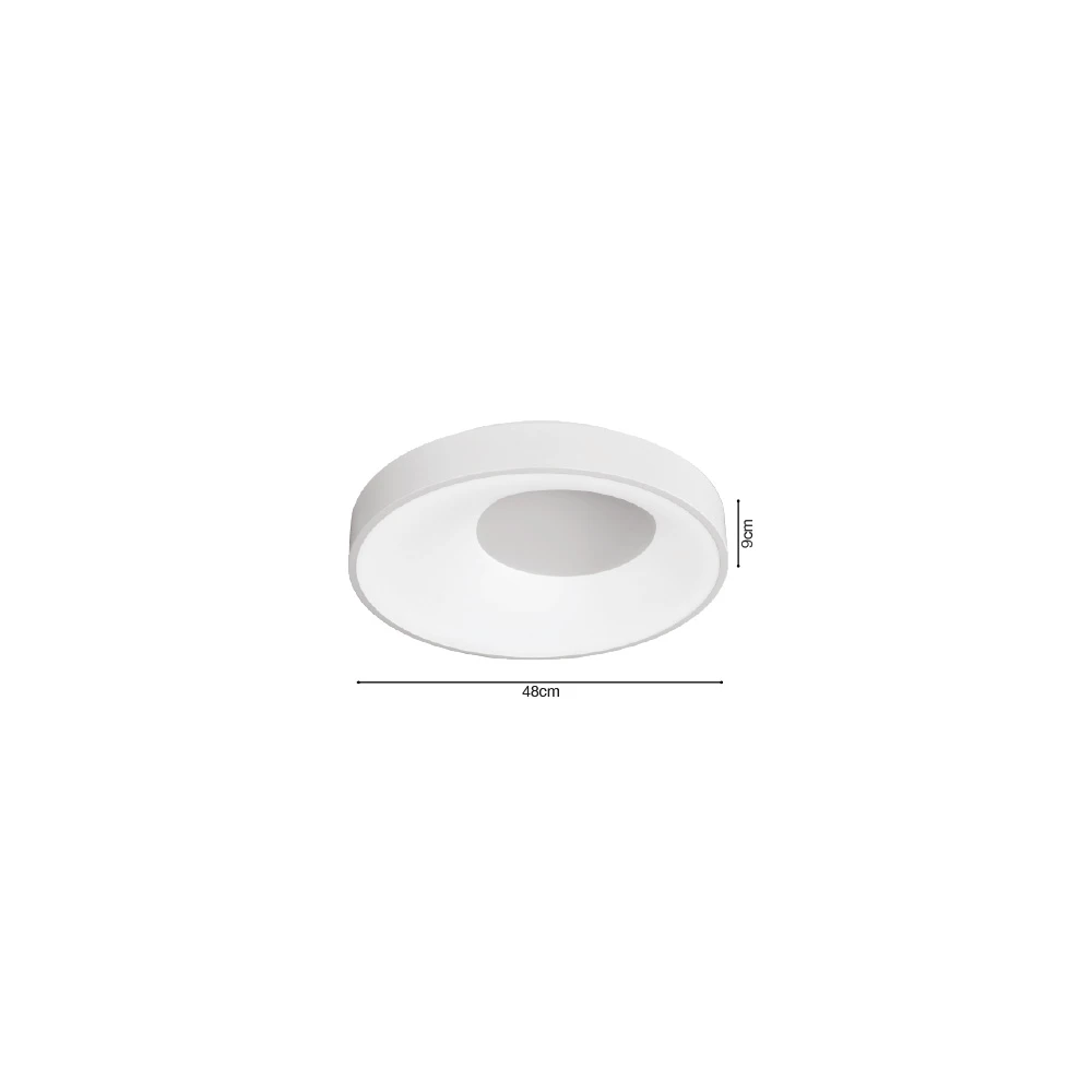 Inlight Πλαφονιέρα οροφής LED 36W 3CCT από λευκό μέταλλο και ακρυλικό D:48cm (42040-White)