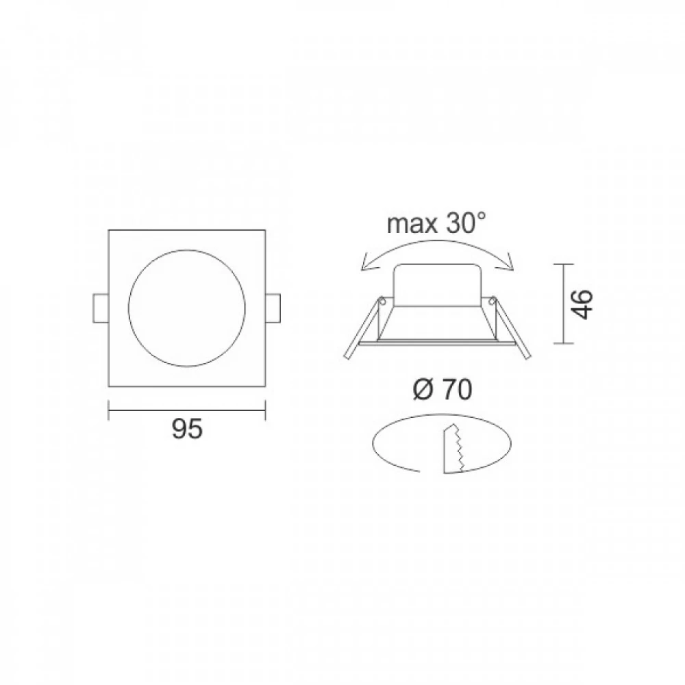 ΧΩΝΕΥΤΟ LED ΟΡΟΦΗΣ CCT ΠΕΡΙΣΤΡΕΦΟΜΕΝΟ 7W 3000K | 4000K | 6000K Τετράγωνο SpotLight