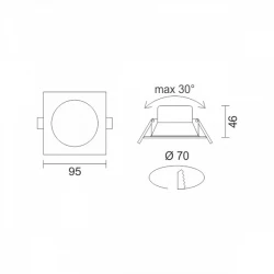 ΧΩΝΕΥΤΟ LED ΟΡΟΦΗΣ CCT ΠΕΡΙΣΤΡΕΦΟΜΕΝΟ 7W 3000K | 4000K | 6000K Τετράγωνο SpotLight