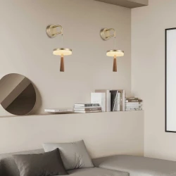 ASIAN-ΦΩΤΙΣΤΙΚΟ ΕΠΙΤΟΙΧΟ ΧΡΥΣΟ ΑΛΟΥΜΙΝΙΟΥ LED SMD 11W CCT 715LM IP20 164X222X400-700MM ACA