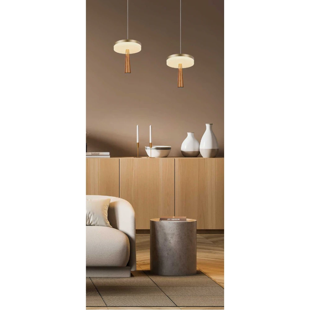ASIAN-ΦΩΤΙΣΤΙΚΟ ΚΡΕΜΑΣΤΟ ΧΡΥΣΟ ΑΛΟΥΜΙΝΙΟΥ LED SMD 11W CCT 715LM IP20 Φ164X1500MM ACA