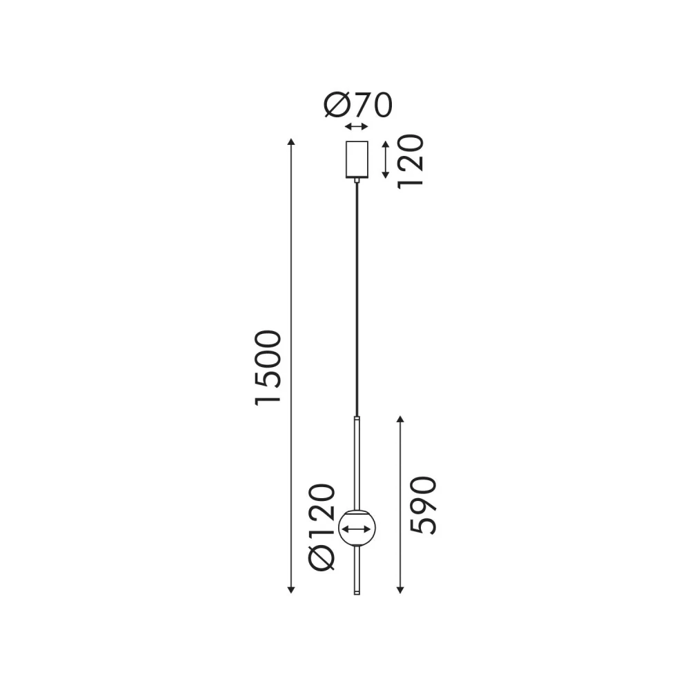 Κρεμαστό Φωτιστικό LED ACA Ball OKN96161BK Αμμώδες Μαύρο 5W 3000K 550lm