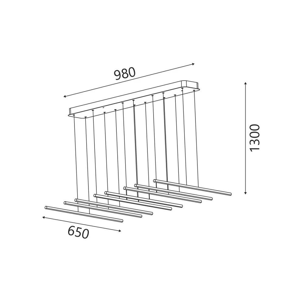 ΚΡΕΜΑΣΤΟ ΦΩΤΙΣΤΙΚΟ LED ACA KY011AC14XΒΚ CORE ΑΜΜΩΔΕΣ ΜΑΥΡΟ ΑΛΟΥΜΙΝΙΟ + ΣΙΛΙΚΟΝΗ 80W 2800K-3200K-4000K 3200LM IP20 650MMX8PCS