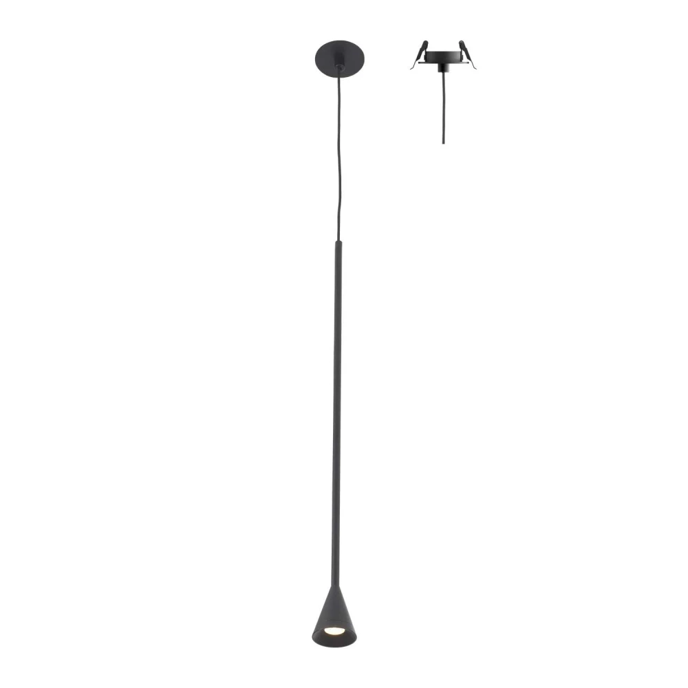 Κρεμαστό Φωτιστικό LED ACA Esthetic OKN5012PBK Αμμώδες Μαύρο 5W 3000K 440lm