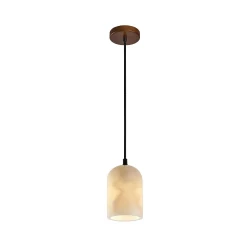 OCN-ΦΩΤΙΣΤΙΚΟ ΚΡΕΜΑΣΤΟ KARI ICE JADE & ΞΥΛΟ ΣΥΜΒΑΤΙΚΟ 1xE27 IP20 Φ100x1500mm ISYRA - ACA