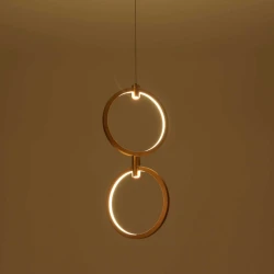 ΚΡΕΜΑΣΤΟ ΦΩΤΙΣΤΙΚΟ LED ACA KY011EC29QGD LILO ΜΑΤ ΧΡΥΣΟ ΑΛΟΥΜΙΝΙΟ + ΣΙΛΙΚΟΝΗ 26W 2800K-3200K-4000K 1050LM IP20 250MMX2