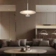 LOFTY- PENDANT LAMP SAND GOLD ALUMINIUM LED SMD 8W 2700Κ 560LM IP20 Φ300x1500mm ACA